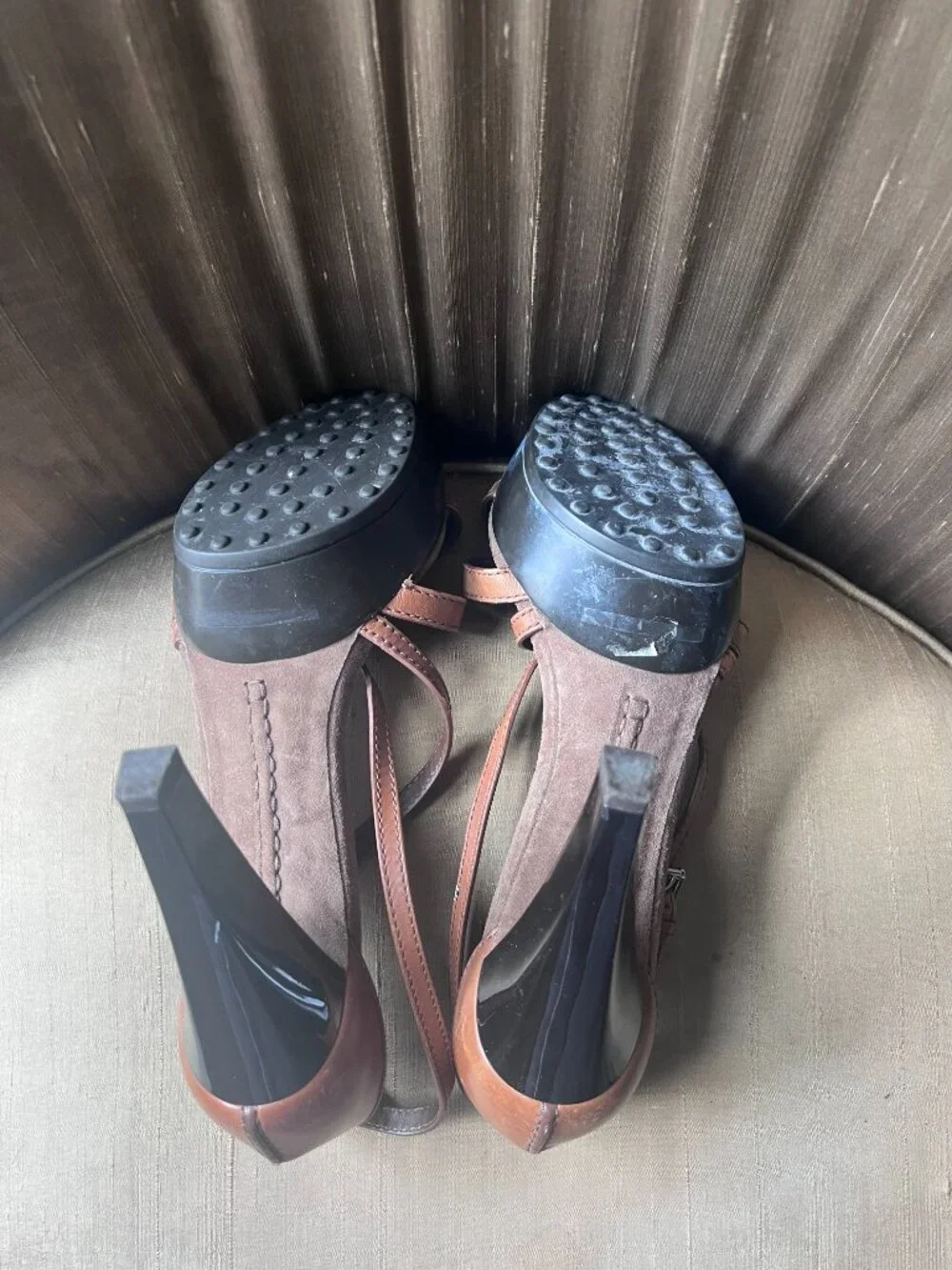 TOD'S Strappy Leather Platform Sandals Size 11 / 41